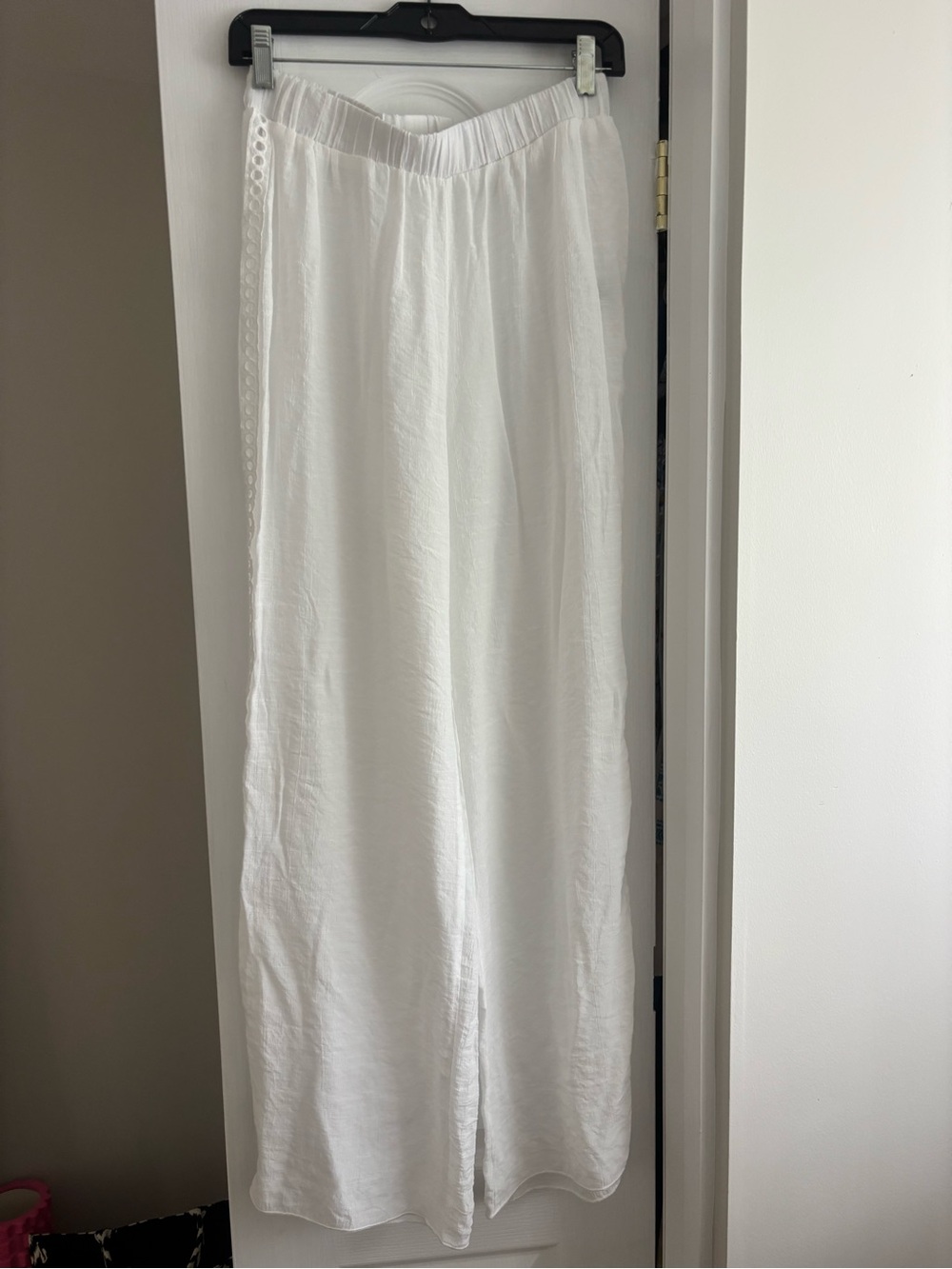SHEIN White Beach Pant with Elastic Waist